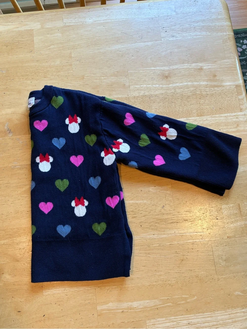 Baby Gap X Disney Minnie Mouse & Heart Crewneck Sweater Girls Size 5